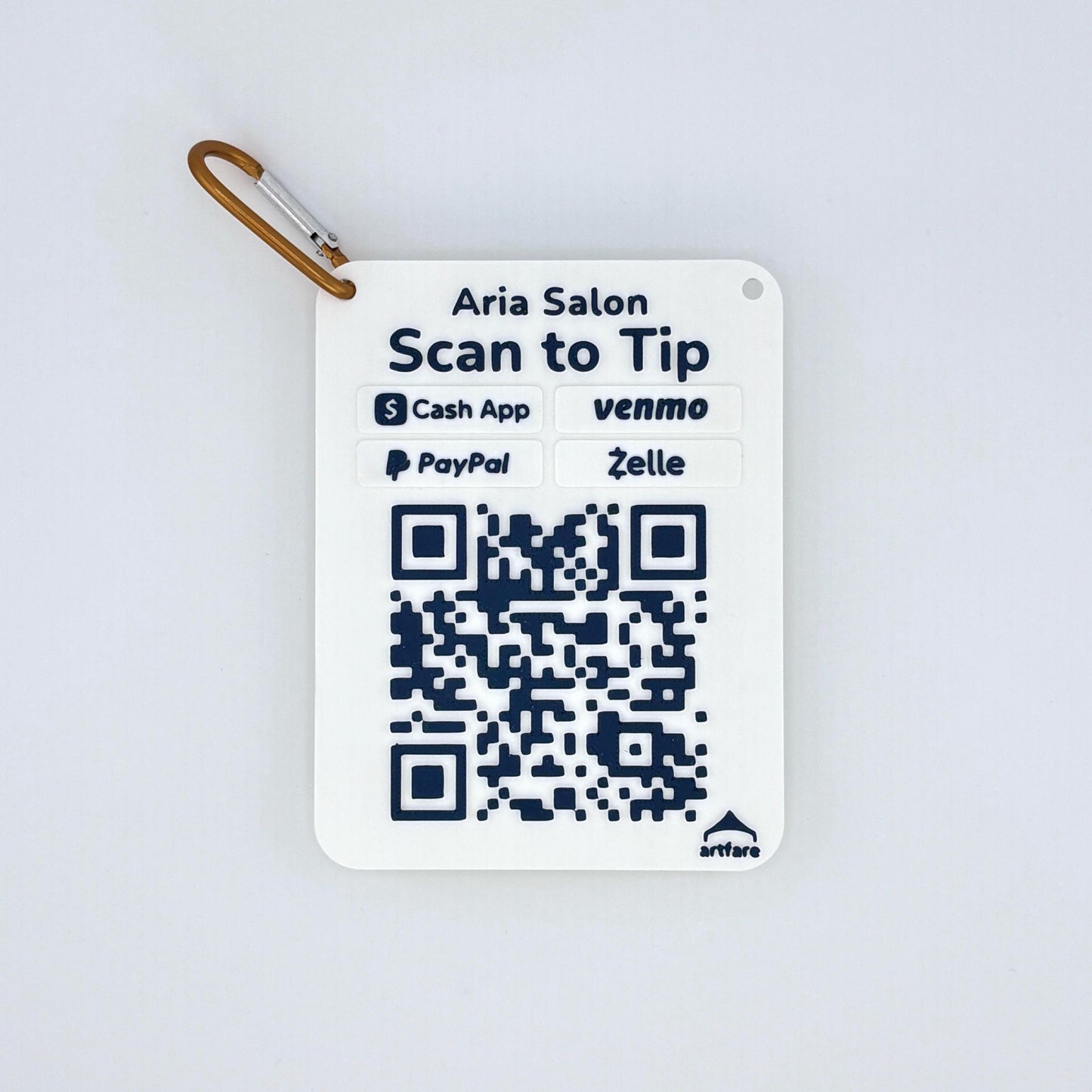 Artfare Micro QR payment sign for Venmo Cash App PayPal Zelle white background