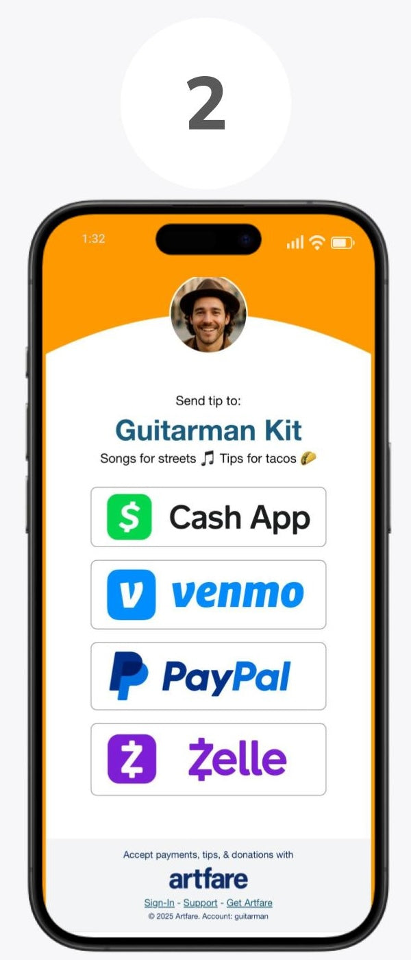 How it works - select payment app on mobile phone
