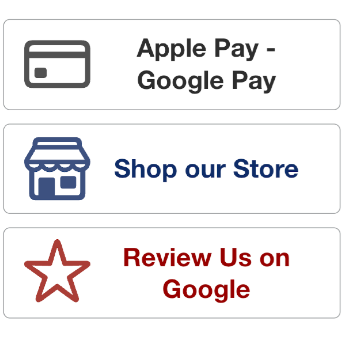 Artfare page with website buttons for booking, shopping, and Google reviews.