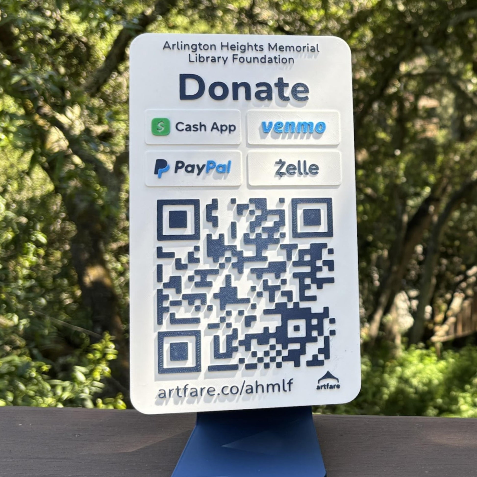 Artfare Max QR payment sign outdoor display donate