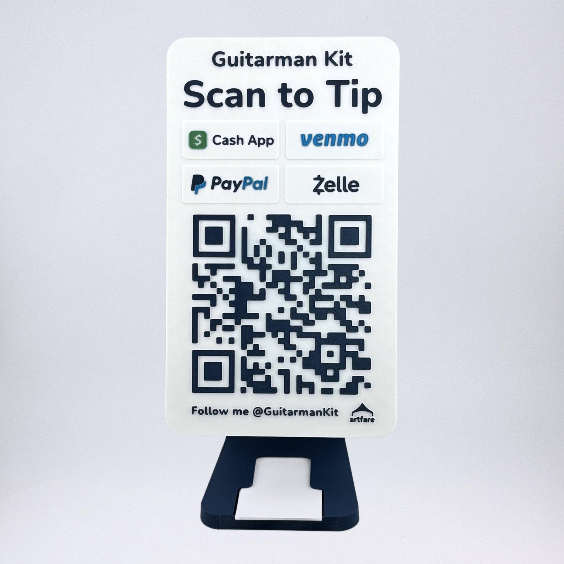Artfare Max QR payment sign front display to accept Venmo Cash App PayPal Zelle