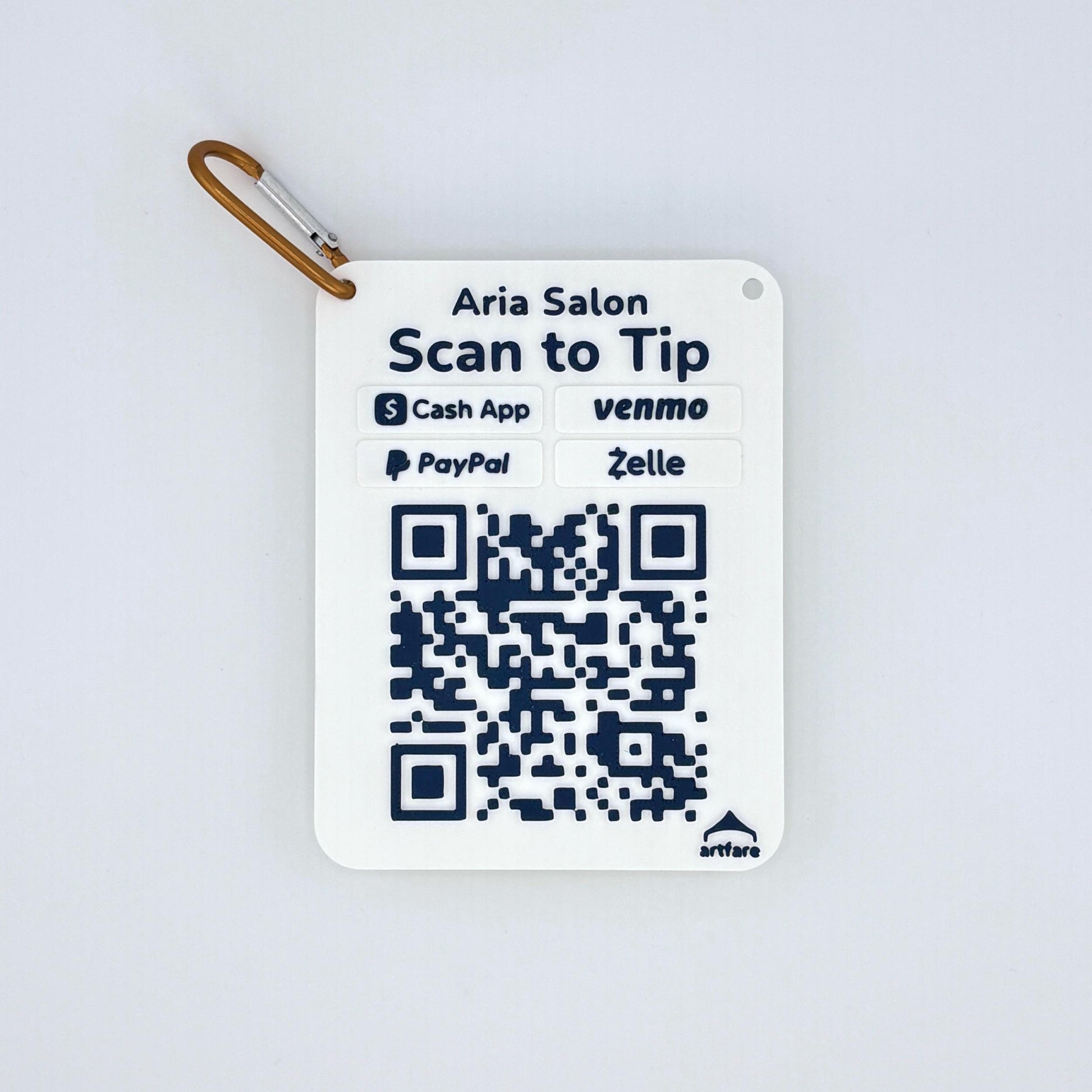 Artfare Micro QR payment sign for Venmo Cash App PayPal Zelle white background