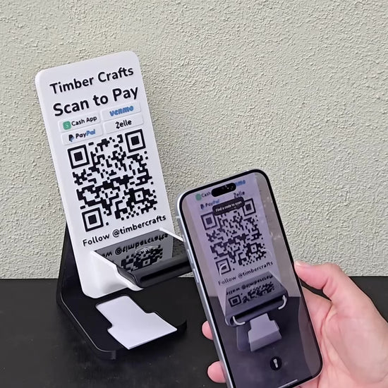 Artfare Ultra QR payment sign with Shopify reader holder for Venmo Cash App PayPal Zelle checkout demo