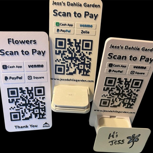 Artfare QR payment signs at vendor booth