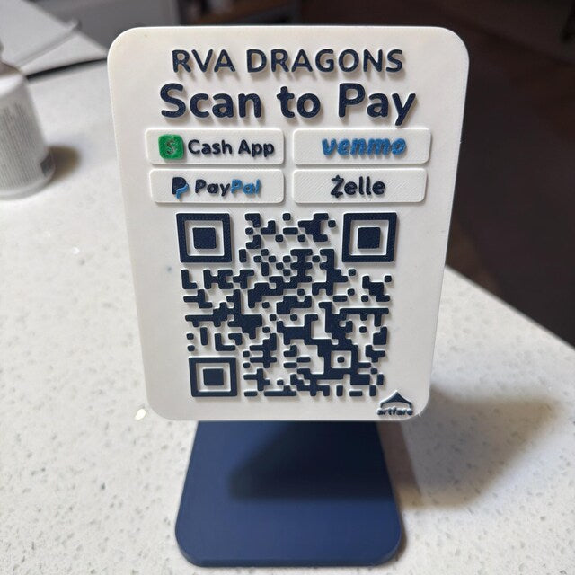 Artfare QR payment sign close up