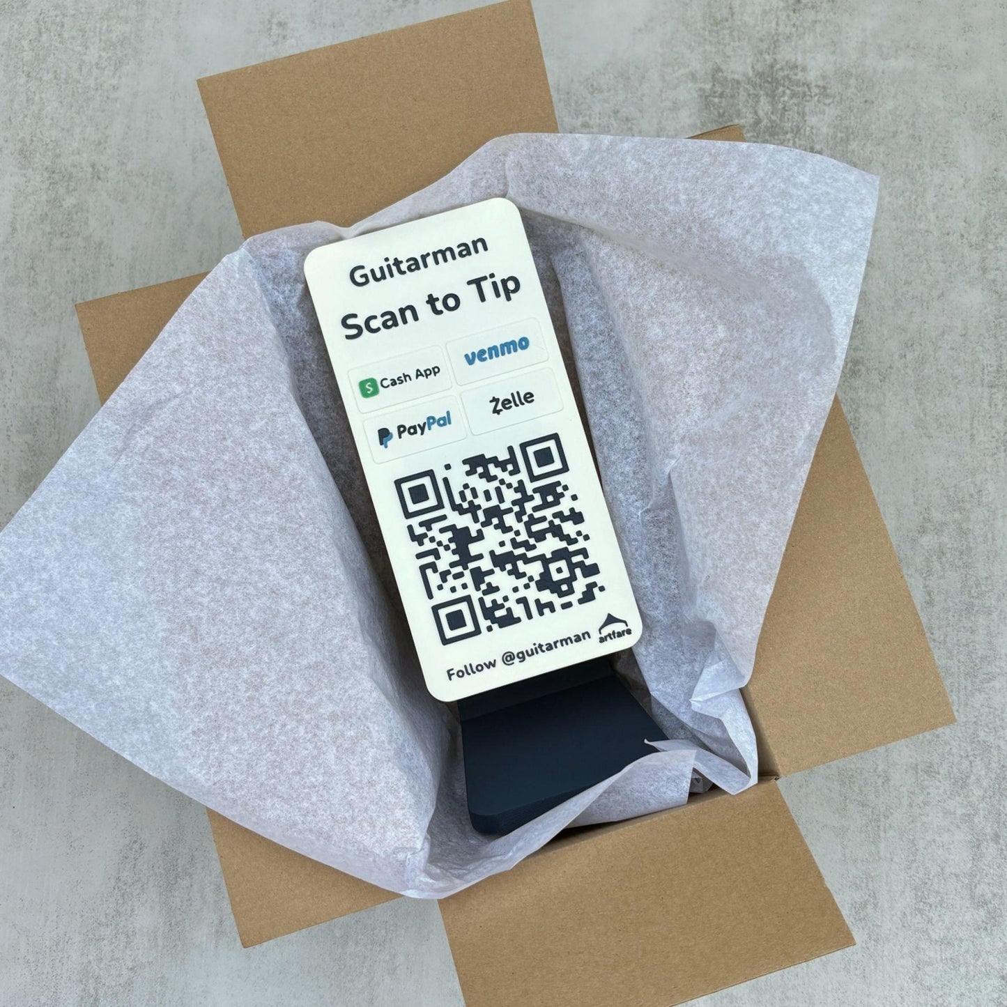 Artfare Slim QR payment sign unboxing view