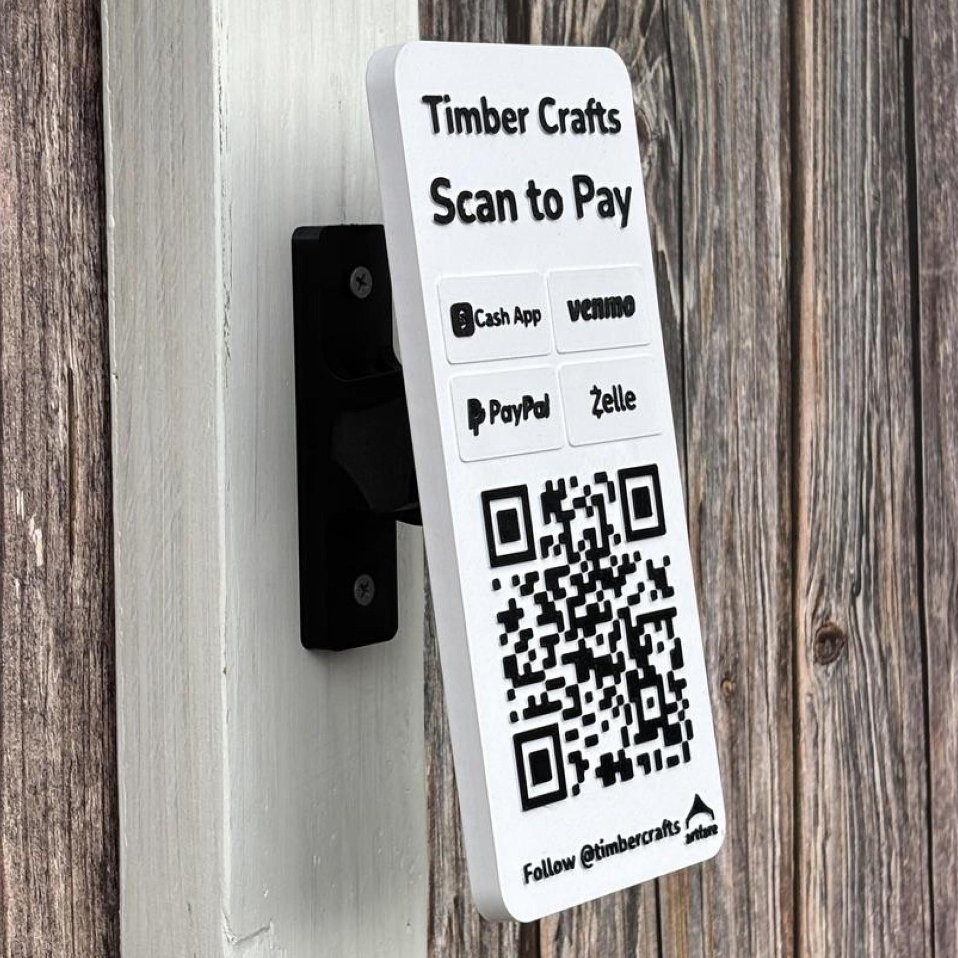 Artfare Slim Outdoor QR payment sign vertical wall mount 