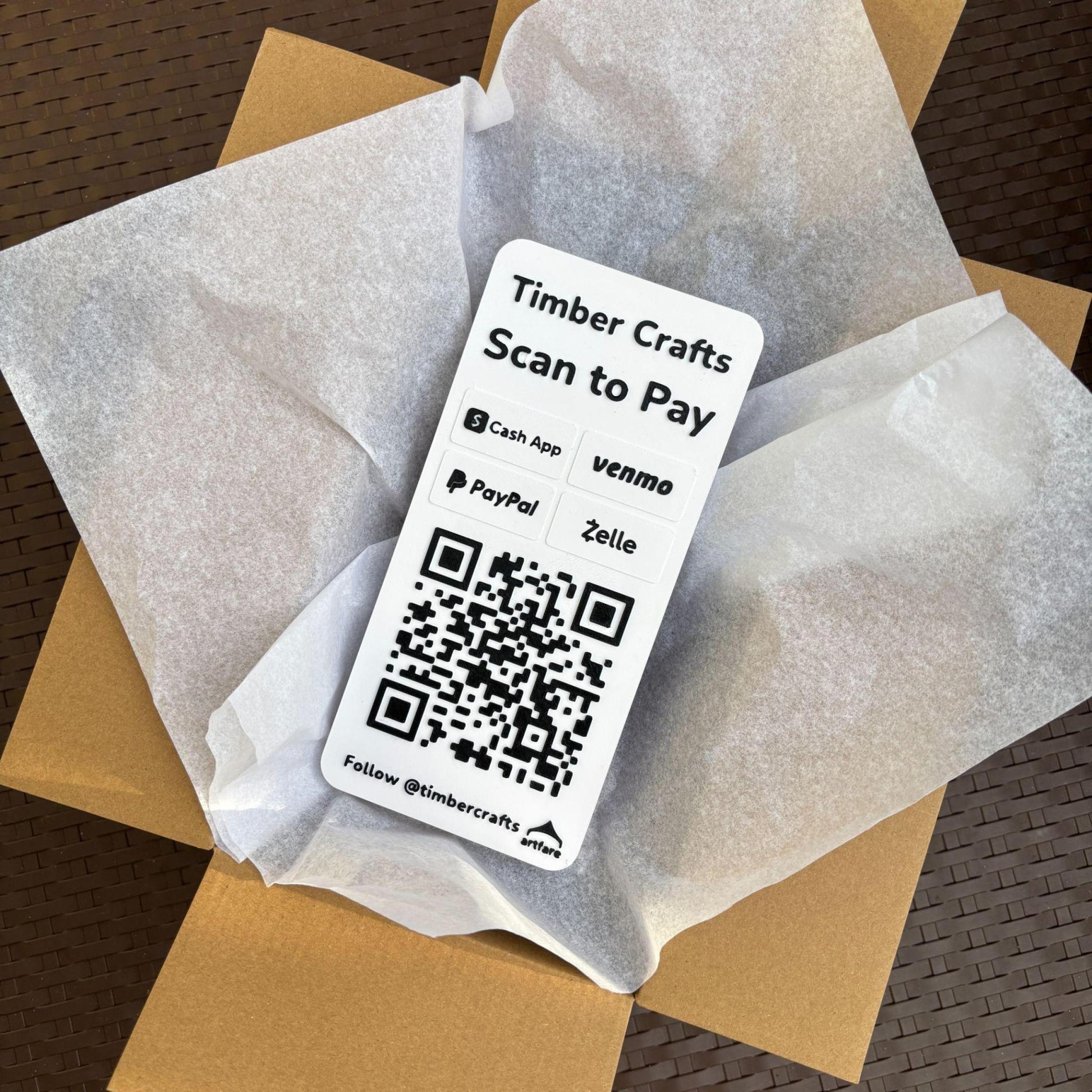 Artfare Slim Outdoor QR payment sign unboxing view