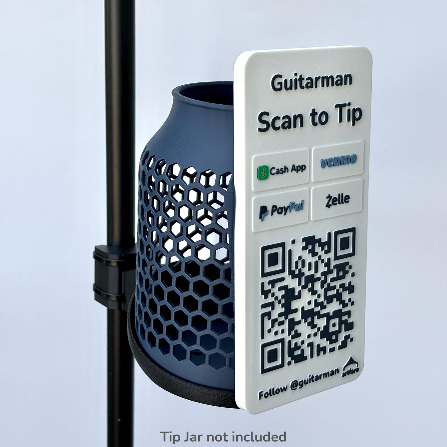 Artfare Tip Jar Mounted on microphone stand