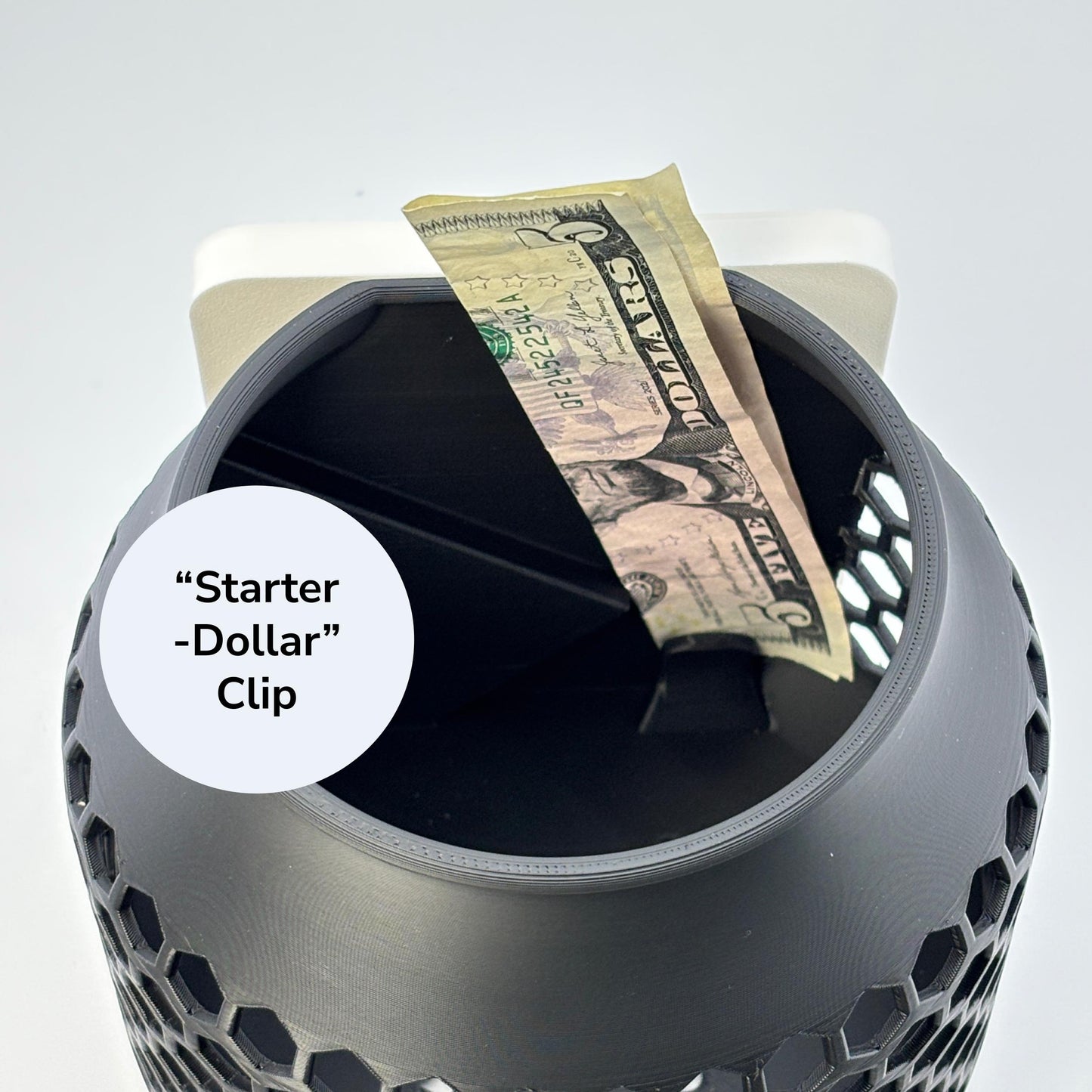 Artfare Compact Tip Jar QR payment sign showing starter bill holder