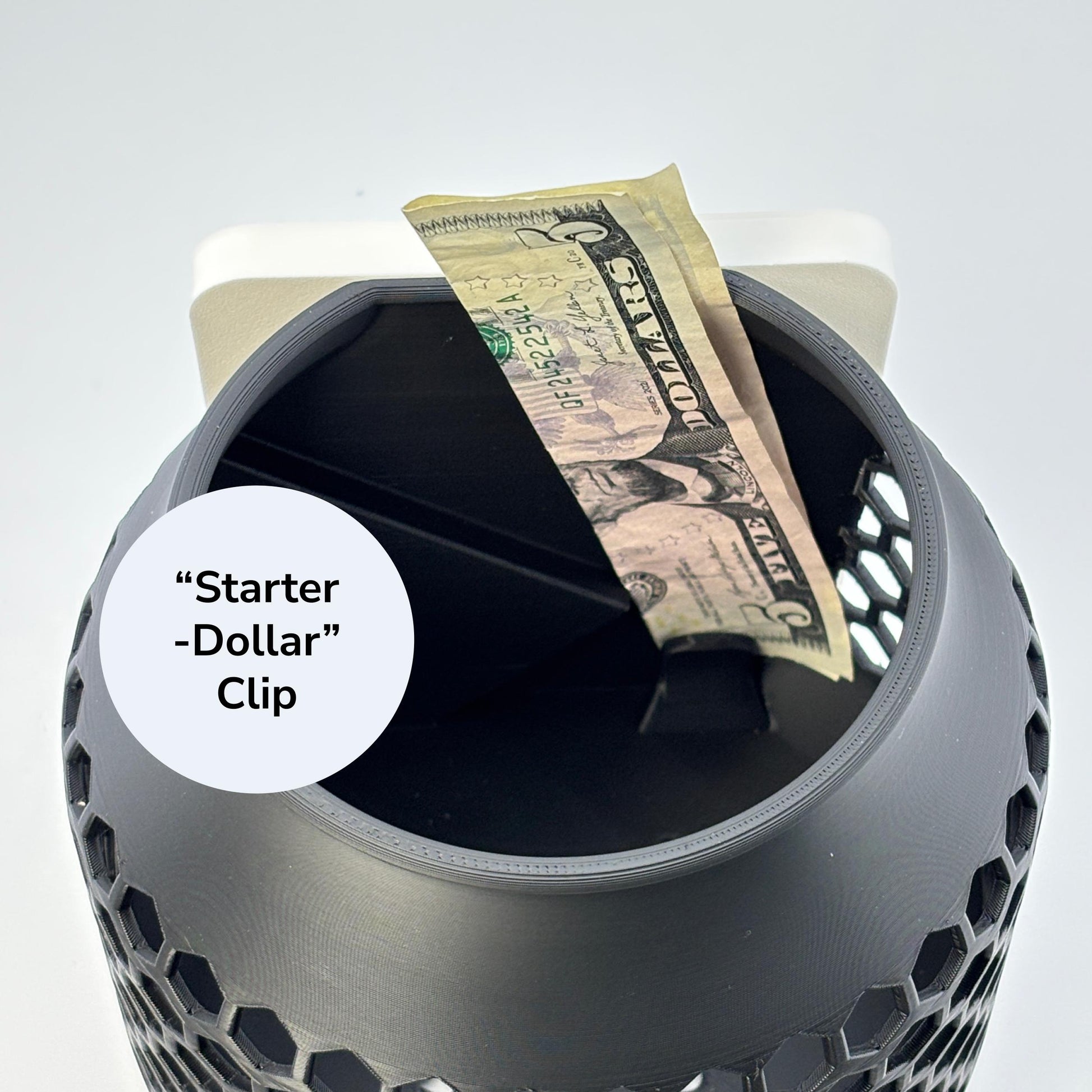 Artfare Compact Tip Jar QR payment sign showing starter bill holder