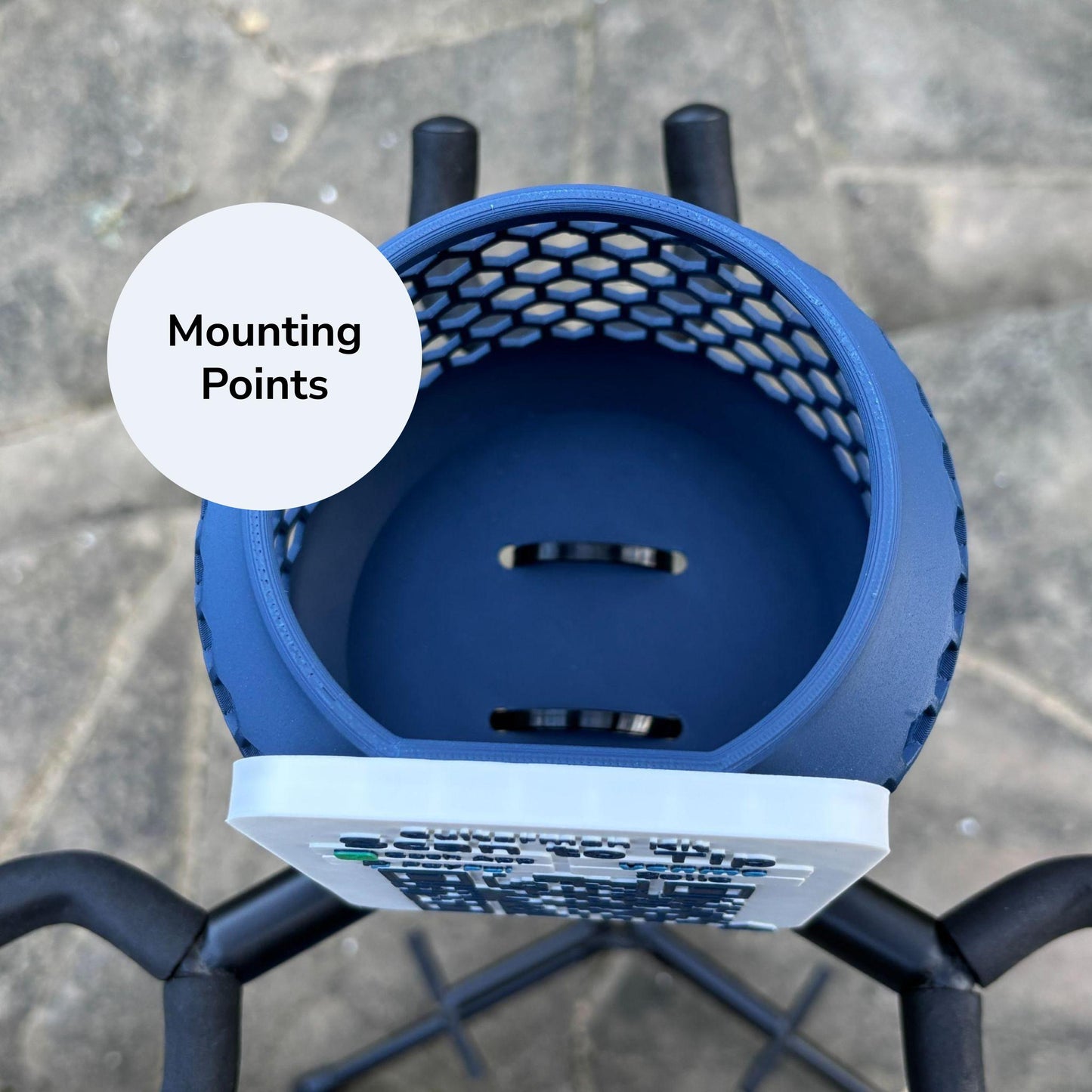 Artfare Compact Tip Jar QR payment sign showing secure mounting points