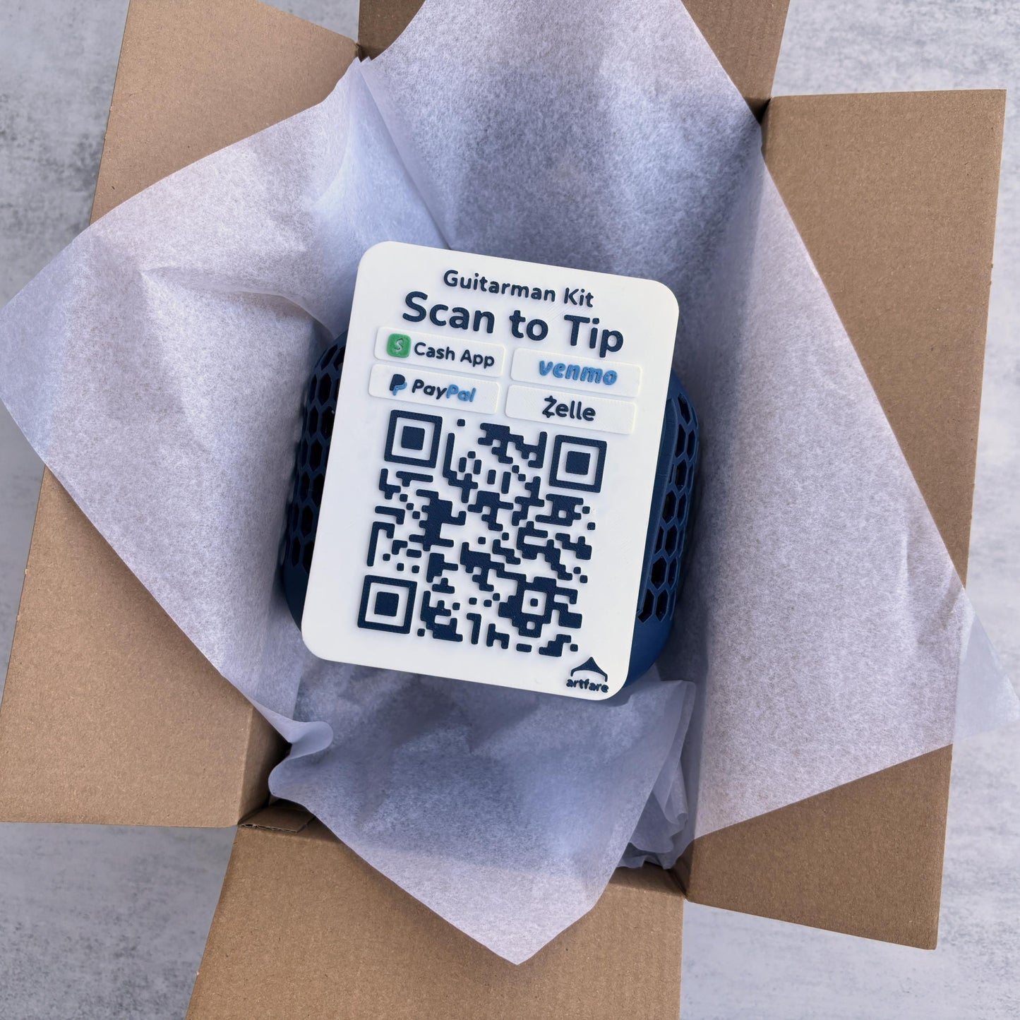 Artfare Compact Tip Jar QR payment sign unboxing