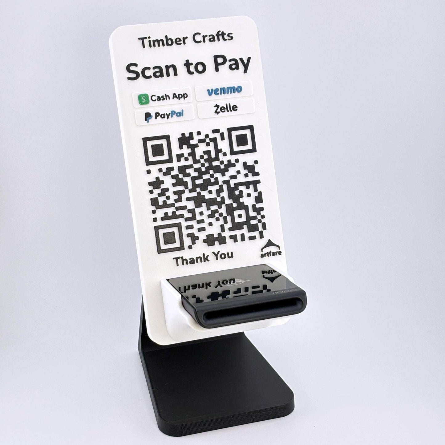 Artfare Ultra Shopify card reader holder and QR payment sign