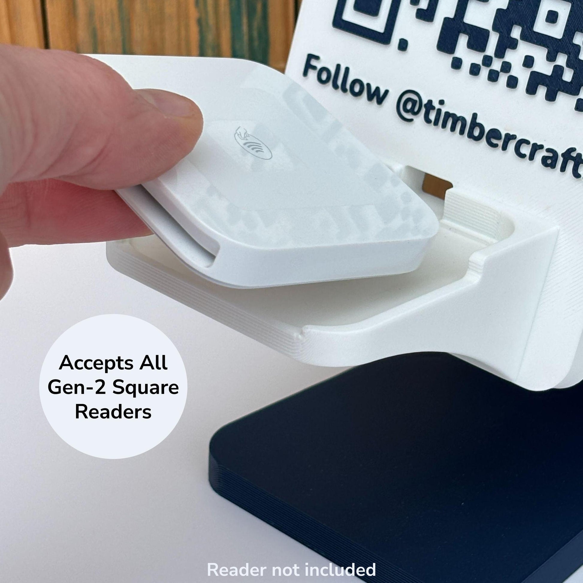 Artfare Ultra QR payment sign for Square readers holder close up
