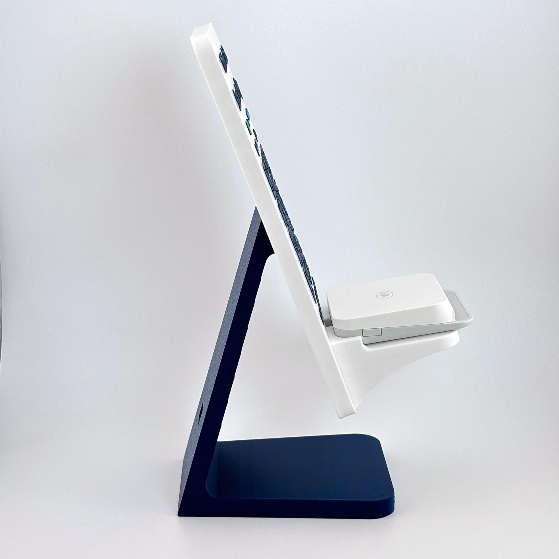 Artfare Ultra QR payment sign with Stripe reader holder side profile