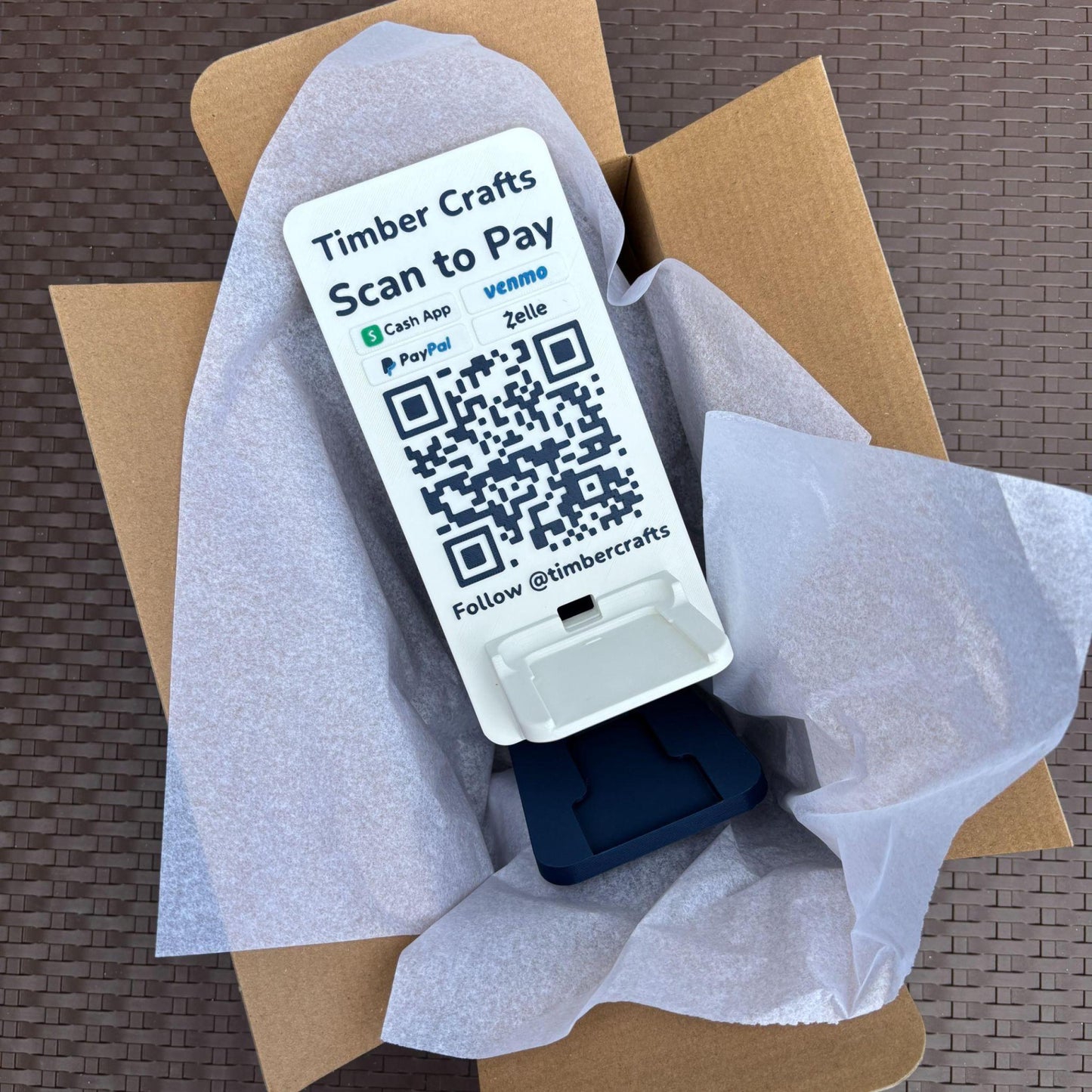 Artfare Ultra QR payment sign with Stripe reader holder unboxing